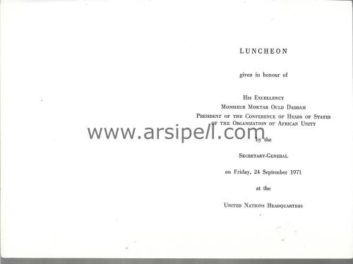 1971 Birleşmiş Milletler Afrika Moritanya Başkanı Muhtar Veled Dede ad