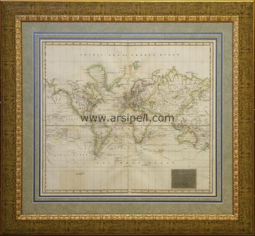 19.Yüzyıl Dünya Haritası (Merkator Projeksiyonuna göre)