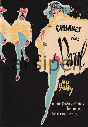 Brüksel Cabaret Chez Paul Mart Ayı Program Broşürü 1972