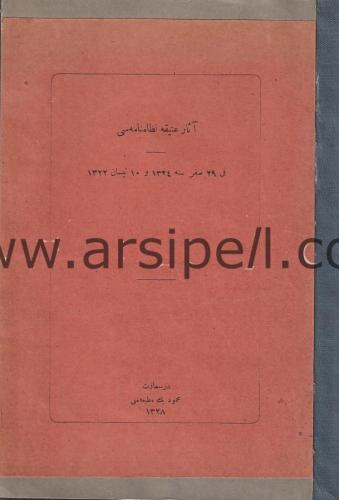 Asar-ı Atika Nizamnamesi, Fî 29 Safer Sene 1324 ve 10 Nisan 1322