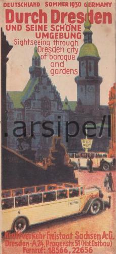 1930 Almanya Dresden Yaz Dönemi Şehir Broşürü