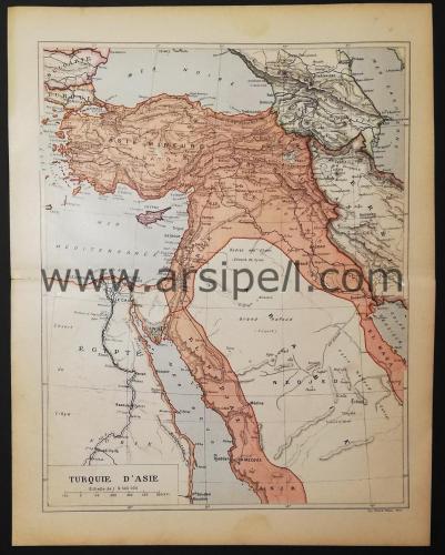Turquie D'Asie / Türkiye Suriye Kıbrıs Ortadoğu Harita