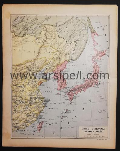 Chine Orientale Japon Coree / Japonya, Kore, Çin Asya Harita
