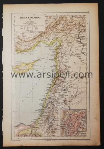 Syrian & Palastina Mit Cypern / Suriye Filistin ve Kıbrıs Harita