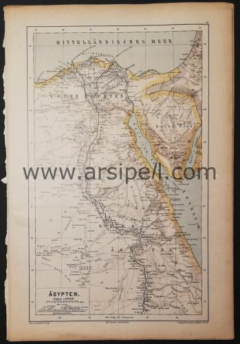 Agypten / Mısır Kızıldeniz Nil Nehri Haritası