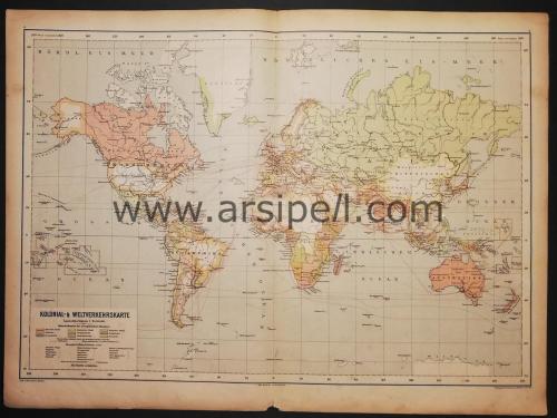 Kolonial & Weltverkehrskarte / Dünya Sömürge Yolları Haritası