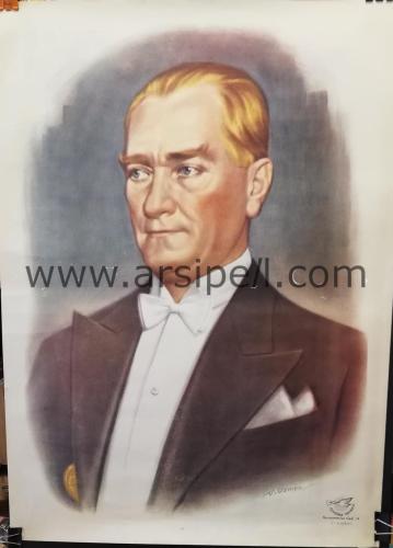 Atatürk Posteri Öz Yürek Yayınları 1980