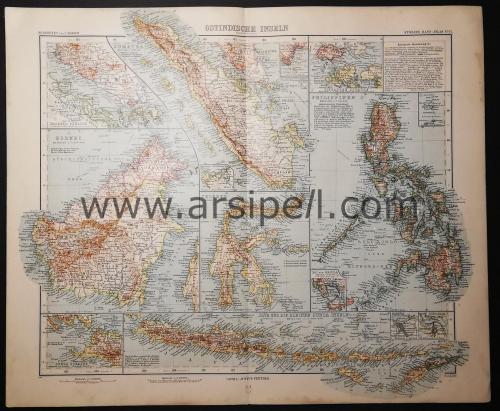 Sumatra Filipinler Borneo Java Güney Asya Haritası