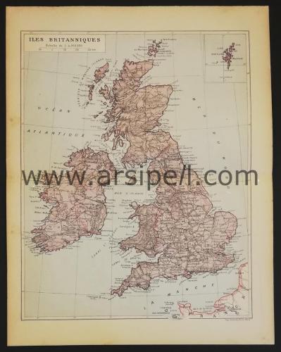 İngiltere - Büyük Britanya - Iles Britanniques Harita
