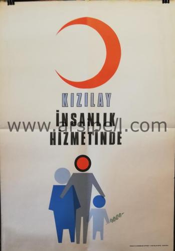 Kızılay Orjinal Reklam Afişi "Kızılay İnsanlık Hizmetinde"