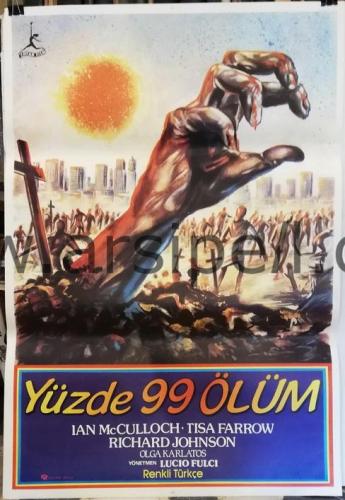 Yüzde 99 Ölüm (Zombie -2-) Orjinal Sinema Afişi / 1979 / Ian McCulloch