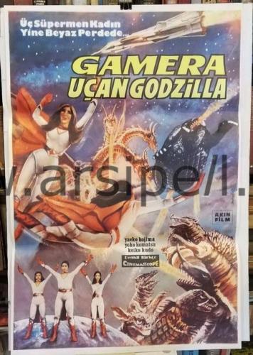 Gamera Uçan Godzilla Film Afişi / Uchu kaiju Gamera / Noriaki Yuasa