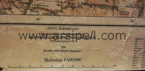 1914 RICHARD KIEPERT: Doğu Ege - Doğu Marmara Paftası İstanbul - Bursa