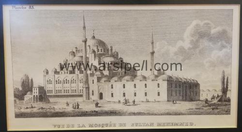 19. YY. İstanbul Fatih Camii Gravür / VUE DE LA MOSQUEE DE SULTAN MEHE