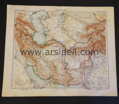 Iran Pakistan Afganistan Renkli Harita / Iran Turan Map e