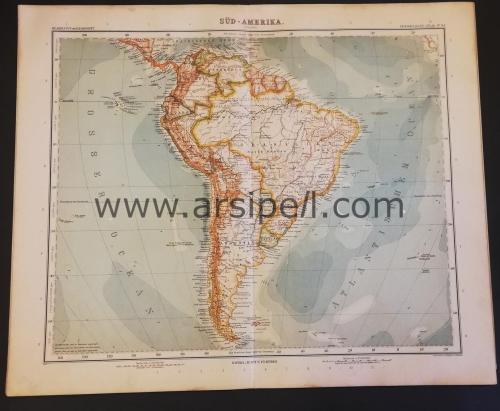 Güney Amerika Renkli Harita / Süd Amerika Map