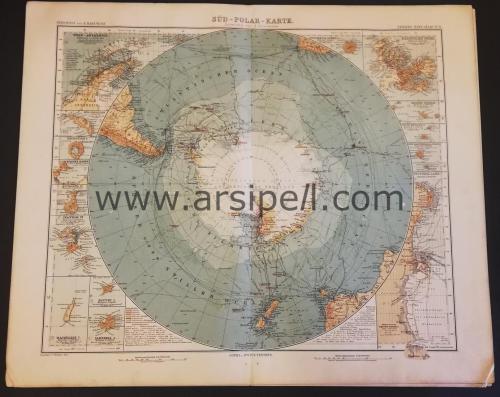 Güney Kutbu Renkli Harita / Süd Polar Karte