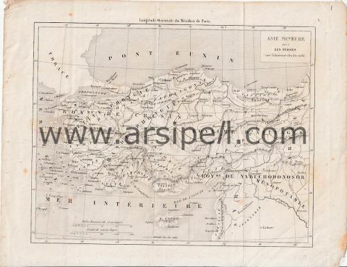 1835 Asia Mineure Türkiye Harita / Çelik Baskı